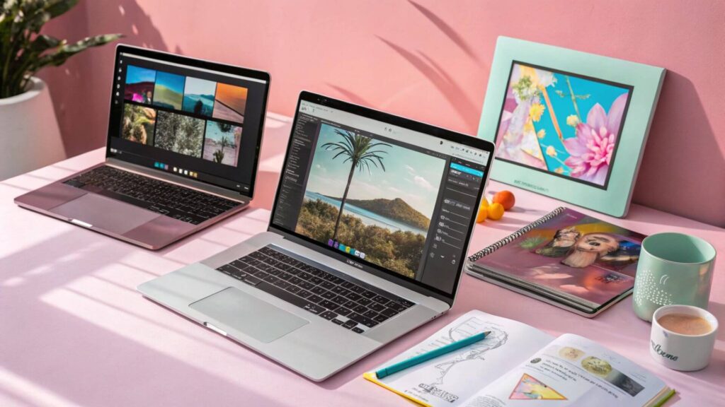 AI design platforms like Canva, Adobe Firefly, and Leonardo AI allowing beginners to create professional visuals easily.