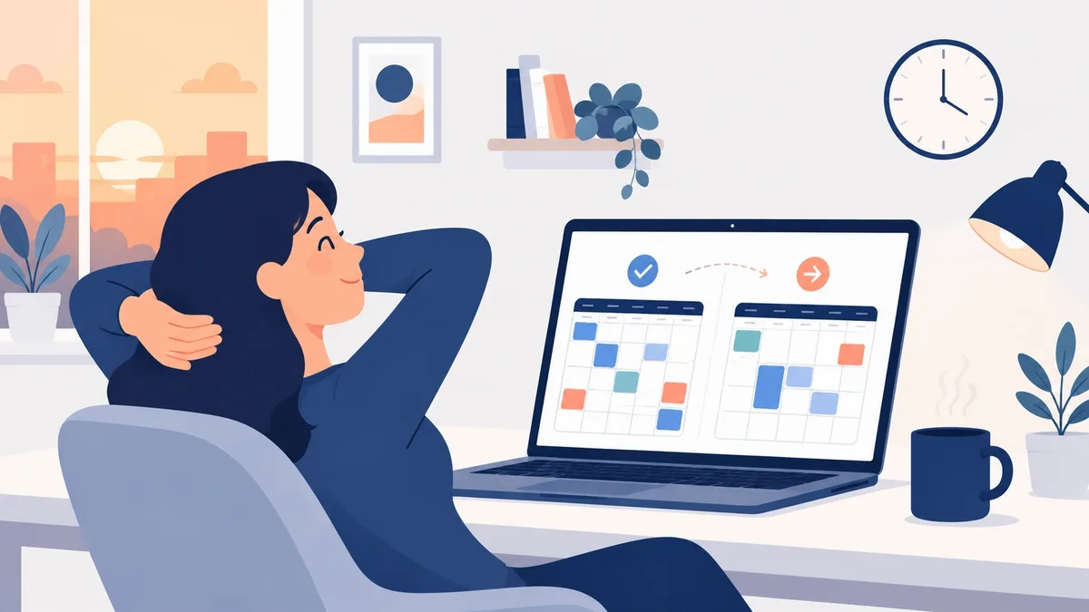 person doing a friday review comparing a planned week to what actually got done